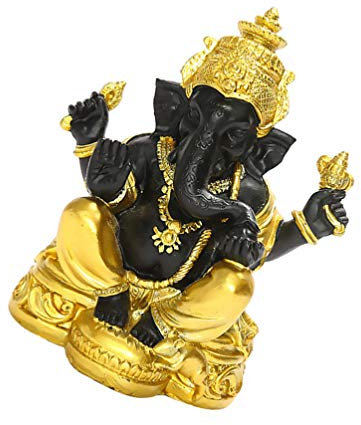 Cabilock Buddhist Puja Statue Gott Figurine Gott Statue Schwarz Buddha Skulptur Harz Hinduismus Ornament Tisch für Home Auto Desktop Dekore Indische Kuh Durga Poster