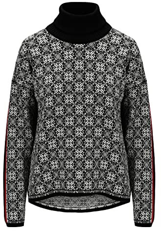 Dale of Norway Damen Firda Pullover, Black-Off White, L