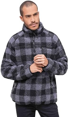 Brandit Teddyfleece Troyer, Uomo, Black/Grey, M