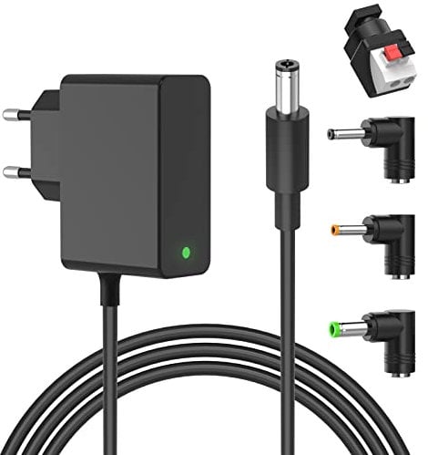Newding DC Steckernetzteil 12V 2A Netzteil mit LED-Streifen Stecker 5.5x2.1mm 5.5x2.5mm 4.0x1.7mm 3.5x1.35mm Ladegerät Ladekabel Universal für CCTV Kamera WLAN-Router Laptops Adapter 24W