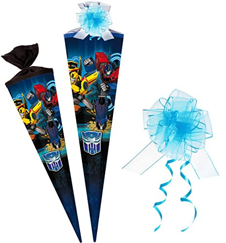 alles-meine.de GmbH Schultüte - Transformers - Light Speed 70-85 cm Größe wählbar Zubehör - passende kleine Deko Schultüten - Zuckertüte - Tüllabschluß/Filzabschluß - e..