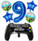 Liitata Video Game 9th Birthday Decorations for Boys Gaming Party Decorations Set for Gamers Blue Number 9 Foil Balloon Large Game Controller Balloon for Boy Birthday Motto Party