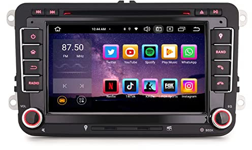 GONFEN 7 Zoll 8-Kern Android 13 Autoradio mit GPS Carplay Android Auto Passt für VW Passat Golf 5 Golf 6 Touran Tiguan T5 Polo Sharan Caddy Jetta Seat Skoda Bluetooth 5.0 DVD 4G WiFi 4GB RAM+64GB ROM