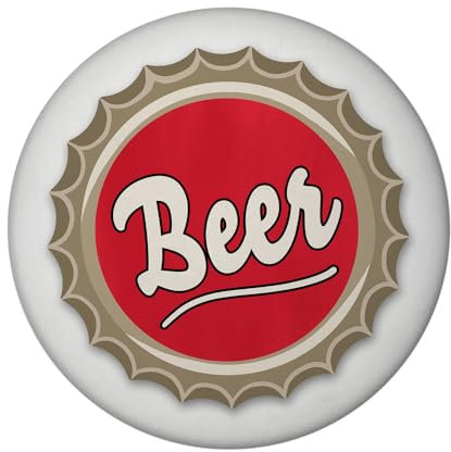 Beer Magnet rund mit Flaschenöffner im Kronkorken-Design lustiger Magnet rund mit Flaschenöffner für den Kühlschrank zum Befestigen von Fotos Postkarten oder Haushaltsplan