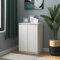 homiuse Buffet 60x36x84cm Crédences Élégance Exquise Armoire Console avec Ses 2 Portes et Ses 3 Compartiments Meuble de Rangement Salon Vaisseliers pour Cuisine Blanc Bois de Pin Massif