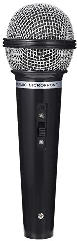 1 Pcs Fake Microphone Prop Plastic Microphone for Kids Pretend Play Mic Prop Realistic Handheld Mic Toy for Speech Practice Karaoke Birthday Party Favors Black