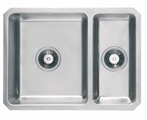 Liquida K2506SS 1.5 Bowl Reversible Undermount Stainless Steel Kitchen Sink