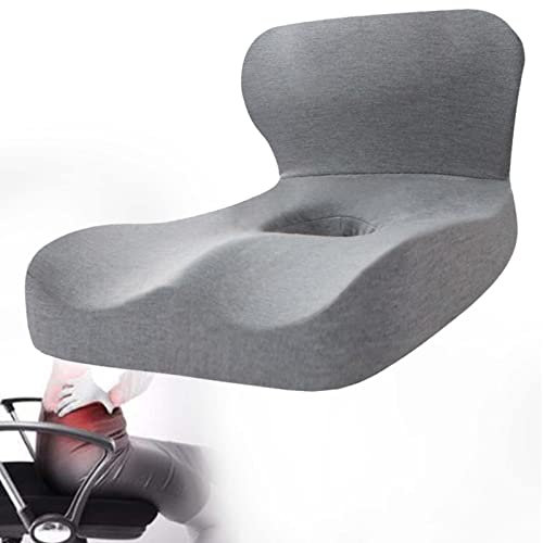 STIDE Sitzkissen für Bürostuhl,Gel Sitzkissen, Ergonomisches Sitzkissen Bürostuhl,Memory-Schaum-Sitzkissen,Steißbein- und Rückenschmerzen,Autositzkissen zur Schmerzlinderung,Grey