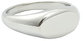BCughia Ringe Männer Edelstahl, Herren Ring Kleiner Finger Oval Engagement Ringe Geschenke für Herren
