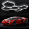 BRILLIHOOD LED Sechseckige Garagenleuchten, 24 Stück, Auto-Garagen-Lichtröhren, 192 W, 23040 lm, 6500 K, superhell, 5 Gittersysteme, Auto-Detaillierung, Deckenleuchte für Garage, Lager, Werkstatt,
