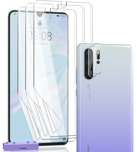 Zerrshoo Schutzfolie für Huawei P30 Pro Weich TPU Folie 3 Stück und Huawei P30 Pro Kameraschutz Panzer Schutz Glas 2 Stück, für Huawei P30 Pro Displayschutz - HD Vollständige Abdeckung