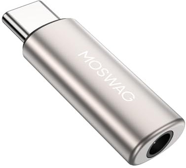 MOSWAG Adattatore da USB C a Jack da 3,5 mm, adattatore per cuffie Aux da 3,5 mm, adattatore audio da USB C a Aux in lega di zinco per Samsung GalaxyS23 S22 S21 Ultra, Pixel 7/6 iPad Pro/Air/Mini