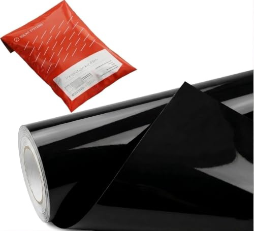 SOLAR SYSTEMS Selbstklebend Schwarz Glanz Autofolie - Car Wrapping Folie - Tönungsfolie Auto inklusive Montagezubehör 152x100cm