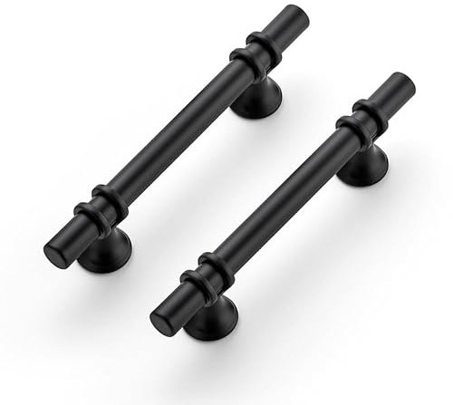 Ravinte 20 Stück Möbelgriffe Schwarz Schrankgriffe 96mm Griffe für Küchenschränke Türgriffe für Küchenschränke Griffe Möbel Mit Rundem Sockel Schubladengriffe