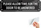 Goodvia Please Allow Time for Door to be Answered Sign Aluminum Self adhesive sticker 16x4.5cm