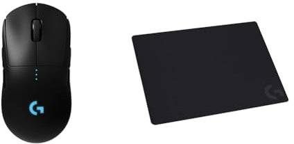 Logitech G PRO Mouse Gaming Wireless, Sensore HERO 25K, 25.600 DPI, RGB, leggero & G240 Gaming Mouse Pad in tessuto, Ottimizzato per i Sensori da Gioco, Attrito Moderato