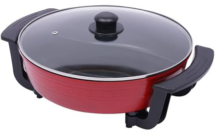 Hot Pot - Pentola elettrica da 6 l, doppia pentola da 1300 W, per casa, feste, riunioni di famiglia, 38 x 18 cm