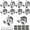 8 Pcs Shower Door Rollers 23mm Curved Wheels With Anti-Collision Block and Screws - Zinc Alloy Replacement for Curved Bathroom Glass Doors