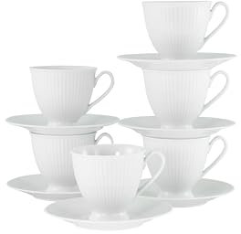 CreaTable, 21882, Serie Valencia, 12-teiliges Geschirrset für 6 Personen aus Porzelan Tassen Set aus Porzellan, spülmaschinen- und mikrowellengeeignet, Made in Europe