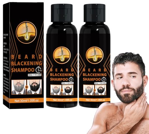 Dyceittdia 2pcs Barra de Champú para Oscurecer la Barba,Color de Barba Negro,Limpieza y Engrosamiento,2pcs*30ml, hair1