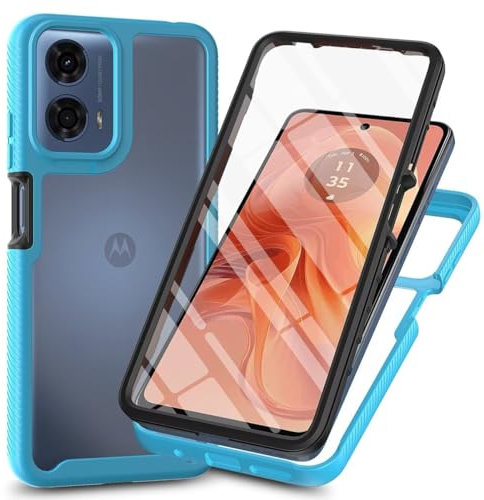 Funda para Motorola Moto E14 / G24 / G04 funda y cristal blindado con protector de pantalla integrado resistente a los golpes funda protectora 360 grados protección completa TPU silicona Case para