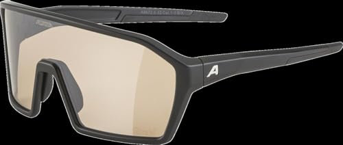 ALPINA RAM Q-LITE V - Verspiegelte, Kontrastverstärkende & Beschlagfreie Sport- & Fahrradbrille Mit 100% UV-Schutz Für Erwachsene, black matt