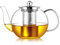 CNGLASS 900ml/30.5oz Glass Teapot with Removable Infuser,Clear Tea Kettle Stovetop Safe,Blooming and Loose Leaf Tea Maker