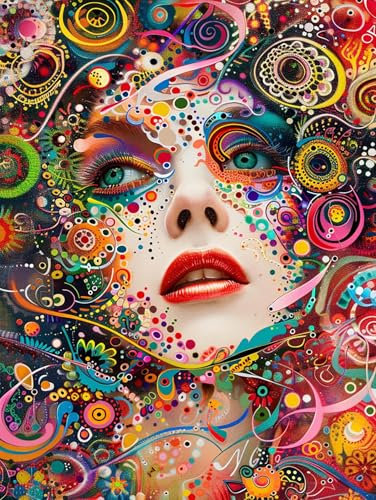 Reofrey - Femme Peinture Numero Adulte Peinture Enfants | Fleur Peinture par numéros Kits | Set Peinture Acrylique DIY avec pinceaux | 40x50 cm sans Cadre