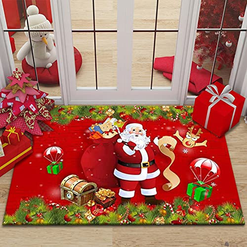 GVMJHYK Weihnachtsteppich Matten, Non-Slip Doormat Christmas Pattern, Wohnzimmer, Bathroom Rug, Christmas Decoration for Living Room, Bedroom,Weihnachtsdeko Fußmatte-40 * 60cm