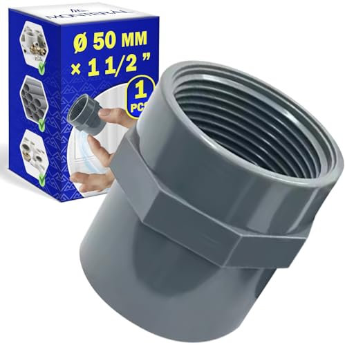 PVC Fitting 50mm x 1 1/2” mit Innengewinde zum Verbinden PVC Rohr - MONTERAL