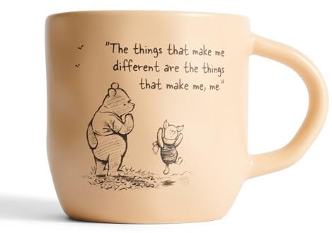 Fyrklövern Disney Winnie the Pooh Tazza 30 cl - Gres porcellanato di alta qualità con Winnie the Pooh, con citazioni originali e tocco fatto a mano (albicocca)