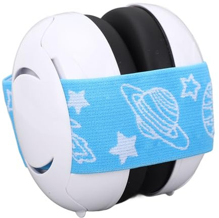 Cuffie Antirumore Regolabili con Cinturino Blu con Strisce di Silicone Antiscivolo, Cuffie Antirumore per Neonati Fino a 18 Mesi, Adatte per Viaggiare, Ideali per Concerti, (WHITE)