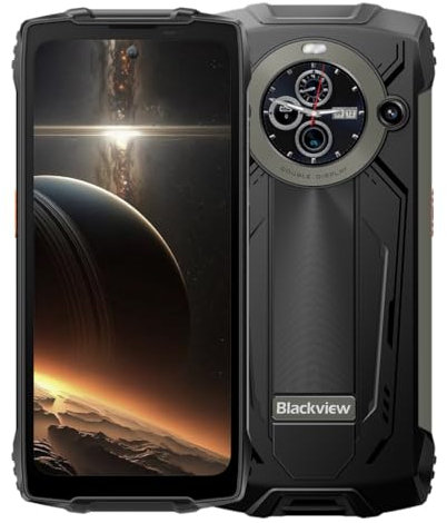 Blackview BV8200 Outdoor Smartphone, 170-Lumen-Taschenlampe, Doppel-Bildschirm, Helio G100 36GB+256GB, 6,5'' 120Hz 2.4K FHD+, 50MP Kamera, IP68 Android 14 Robustes Handy ohne Vertrag, NFC Schwarz