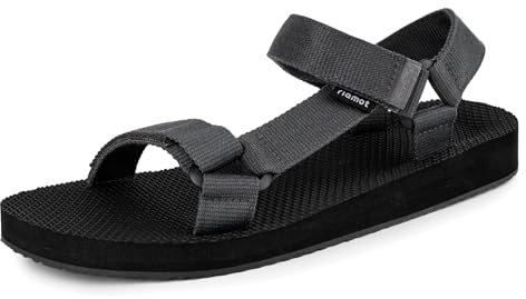 riemot Sandalias Playa Hombre Sandalias Deportivas Al Aire Libre Verano Trekking Zapato para Senderismo Camping Deportes Gris EU43