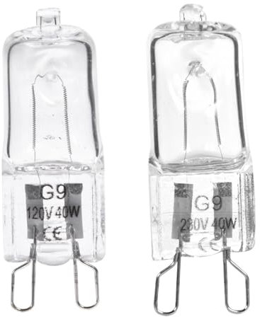 Dioeazh Lot de 2 Ampoule Halogène G9 Ampoule Four 40w 220-240V 500 degré 350LM 2600K Ampoule Halogene Four Lampe Halogène Spéciale G9 pour Lampe de Four à Micro-ondes Lampe de four