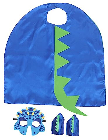BESTonZON 1 Satz Dinosaurier-Umhang-Set Kostüm Maske Ninja Halloween Kleider für karnawal kostium für Bühnenumhang Leistungsqualitäten Cosplay-Kleidung Polyester Blue