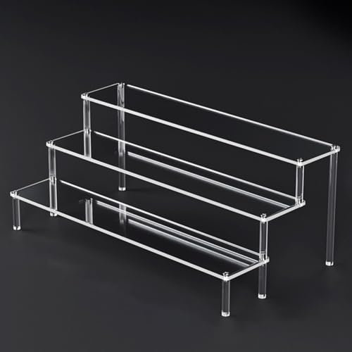 ZAMETTER Acryl-Regal, Schmuckregal, Parfüm-Aufbewahrung, Präsentationsregal, transparent, Tischfigur, Leiter, Präsentationsregal, Parfümregal, Organizer-Ständer-Set (3 Schichten, 50 cm)