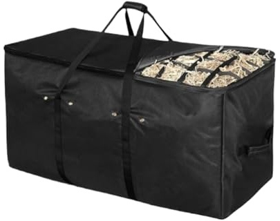 Générique Hay Ball-Tasche, Heavy-Duty Oxford Extra Large Hay Ball Container, Waterproof Tote with Top Slow Feed Design, Portable Storage Solution for Barn, Stabil, Livestock Feeding, mehrfarbig,