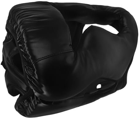 Mikikit Sparringshelm Kickboxen Boxen Kopfbedeckung Leiste Kopfbedeckung Sparring Boxen kopfschutz Boxhelm Erwachsene Boxkopfschutz für Rivalen-Boxkopfbedeckung - Black