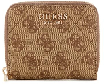 GUESS Laurel II SLG Small Zip Around Wallet Latte Logo