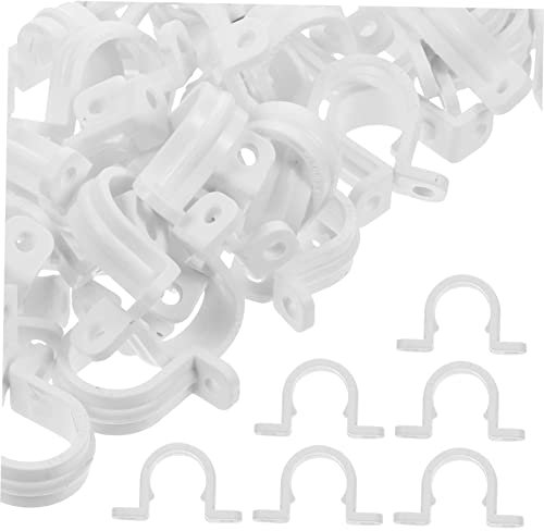 NUOBESTY Pvc Rohrklemme 20mm 60 Stück U-förmiger Halter Isoliert Flammschutz Rohrschelle Montagehalterung Für Kabel Und Schlauch