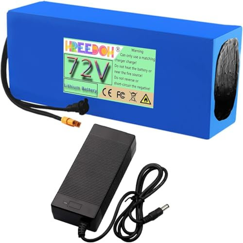 ZHANGshouf Batterie Lithium 72 V 20 Ah, 25 Ah, 30 Ah, 35 Ah, 40 Ah, 45 Ah, 50 Ah, Rechargeable avec Chargeur pour kit Moteur 50-3600 W