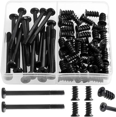 Zmbroll 60Pcs Black PC Computer Case Cooling Fan Mount Screws UNC 6-32x35mm Fan Long Screw and PC Case Fan Screws M5x10mm Radiator Water Cooling Screw for Computer Case Fan Mount