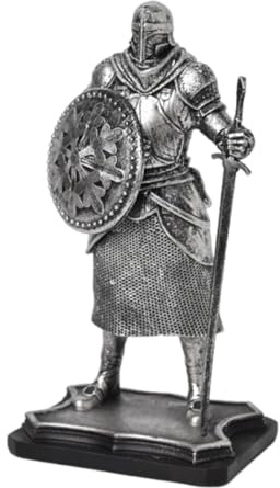 Fuwraixis Scultura di soldato medievale, Statua del guerriero spartano, Cavaliere retrò Modello del figura, decorazione per giardino da ufficio domestico, Regali da collezione