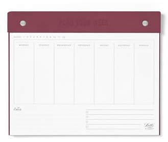 Letts of London Conscious Undated Weekly Notepad Berry