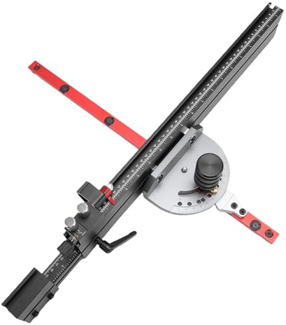 Garosa Onglet de Précision avec Clôture, 11 Butées D'angle Préréglées et Butée Rabattable Micro-réglable, Onglet de Scie de Table en Alliage D'aluminium avec Clôture Extensible de 36