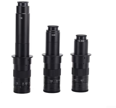 Zoegneer CS C Mount Microscope Camera Zoom Monocular Lens 0.7 4.5X Optical Alloy Construction 6.5 to 1 Zoom Ratio Manual Focus for Industrial Scientific PCB Jewelry LCD Quartz (180X)