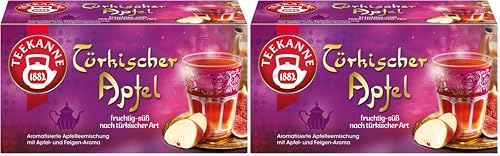 TEEKANNE Türkischer Apfel Tee – Früchtetee mit Apfel‑ & Feigenaroma – 20 Teebeutel (55 g) – Fruchtig‑Süß nach Türkischer Art – Rainforest‑Alliance zertifiziert (Packung mit 2)