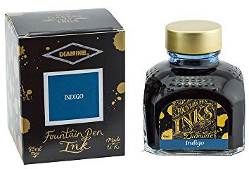 Diamine Fountain Pen Ink Bottle, 80 ml, Indigo