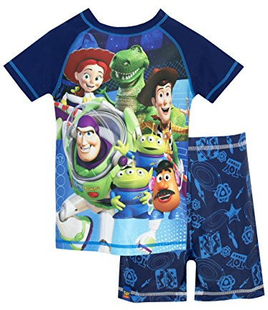 Disney - Maillot de Bain Deux pièces - Toy Story - Garçon - Bleu - 3-4 Ans